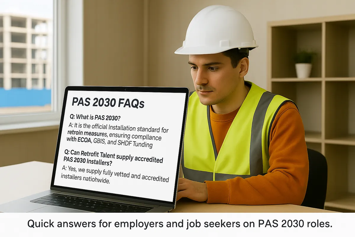 Common questions about PAS 2030 retrofit standards and recruitment